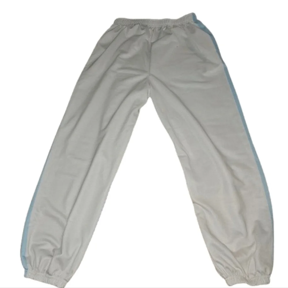 White & Light Blue Puppy Graphic Track Pants - Picture 5 of 5